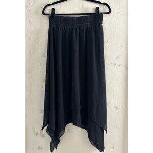 Womens M Asymmetrical Sheer Black Skirt Whimsigoth Fairygrunge Goth